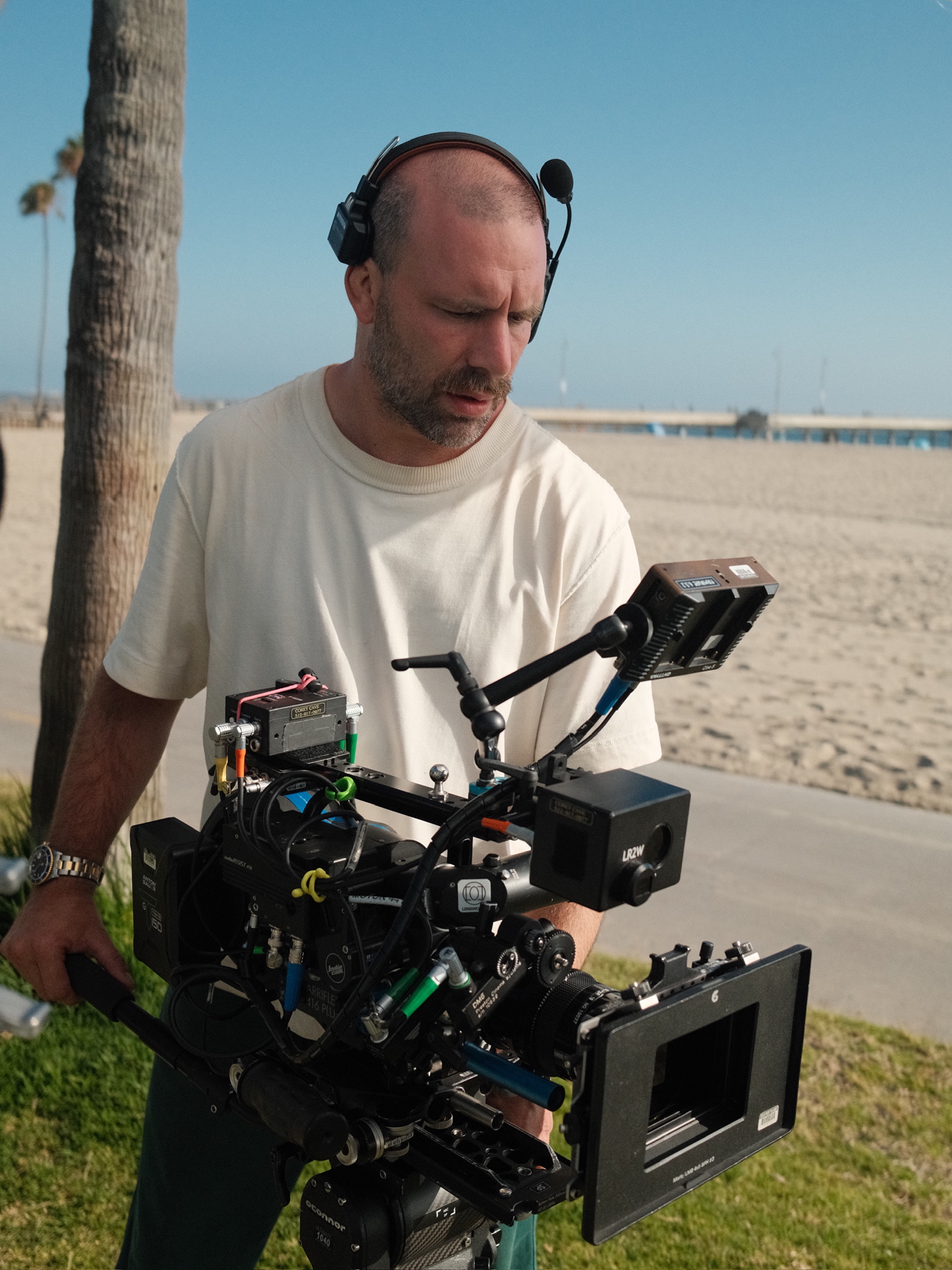 Adam Coleman on set